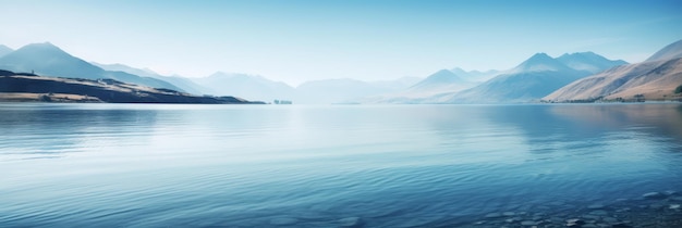 Un grand lac cristallin au milieu de montagnes majestueuses Concept de paix dans la nature