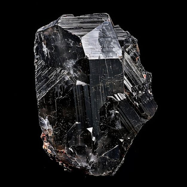 Photo un grand morceau de quartz a un fond noir avec une ligne blanche sur le fond