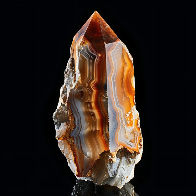 Photo un grand morceau de quartz a une grande pierre blanche et orange