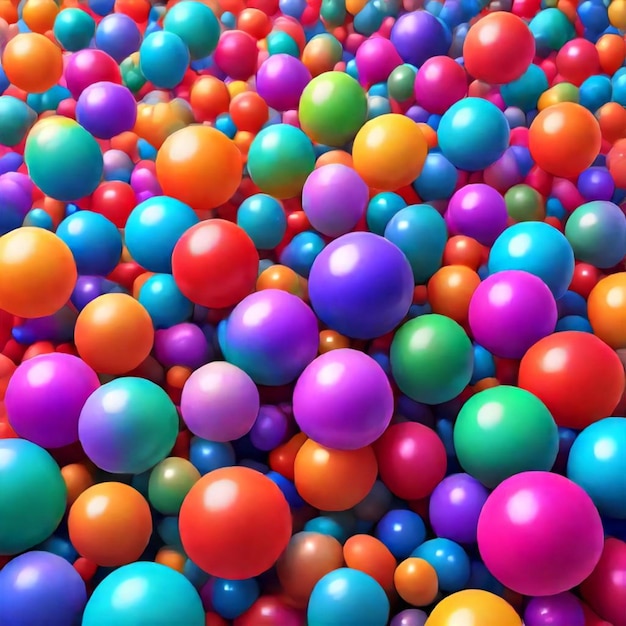 un grand nombre de boules colorées sont vendues sur un marché