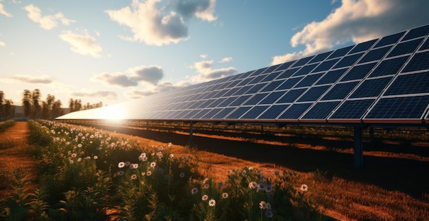 un grand nombre de panneaux solaires dans un champ