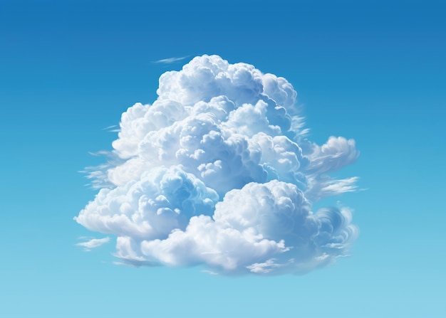 Un grand nuage blanc et moelleux sur un ciel bleu clair Illustration photoréaliste