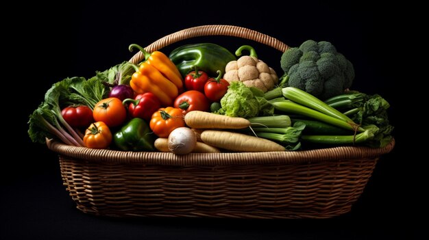 Photo un grand panier de légumes