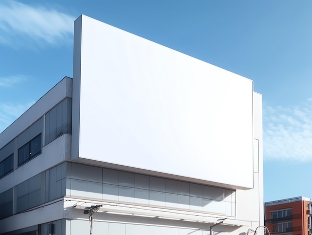 Un grand panneau blanc sur un bâtiment