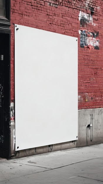 Un grand panneau blanc sur le côté du bâtiment