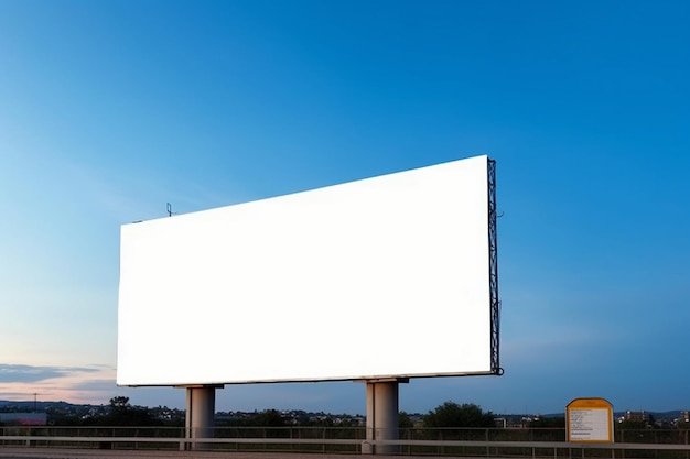 Un grand panneau blanc avec le mot sur le côté