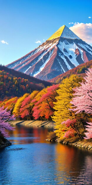 Photo un grand plan d'eau avec une montagne en arrière-plan