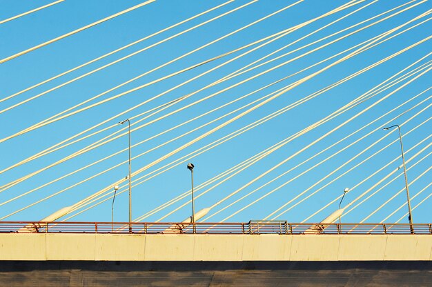 Grand pont Oboukhovski (haubané) sur la Neva, Saint-Pétersbourg, Russie