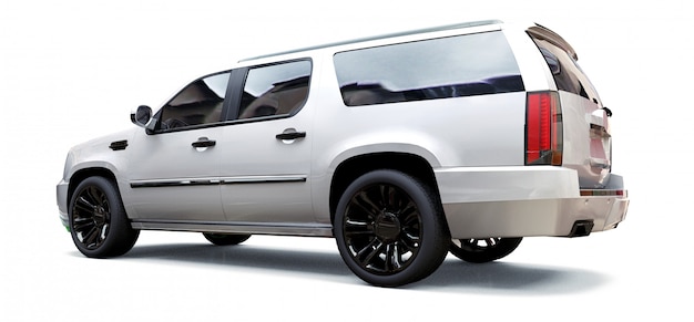 Grand SUV premium blanc sur blanc