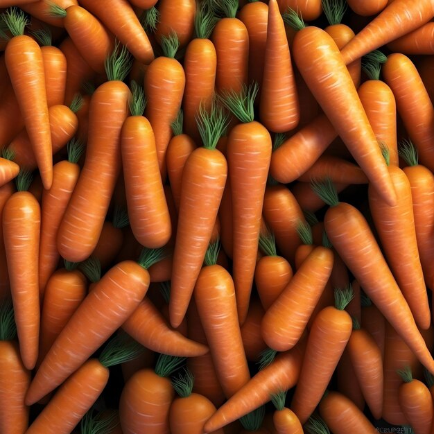 Un grand tas de carottes avec le mot carottes dessus