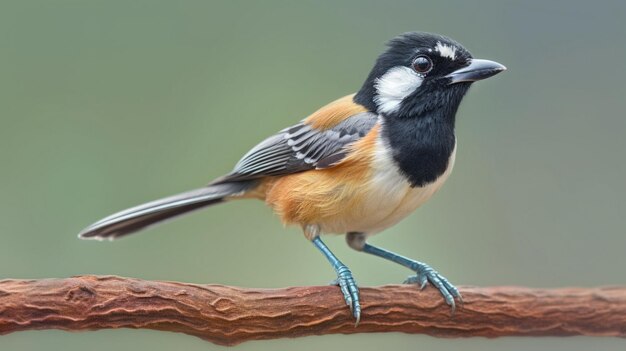 grand tit sur la branche parus majeur