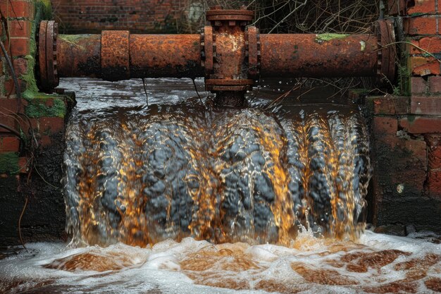 Grand tuyau émettant de l'eau