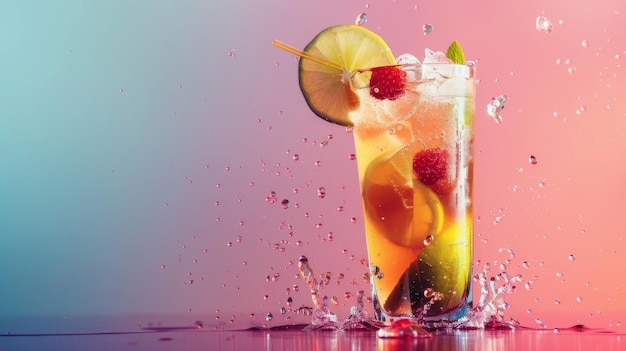 Un grand verre de boisson aux fruits