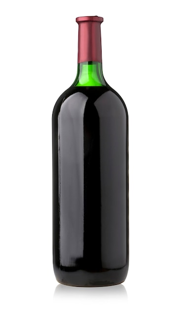 Grande bouteille de vin isolé sur blanc