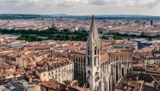 Photo une grande cathédrale avec une grande horloge au sommet