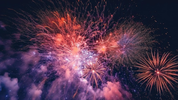 Une grande célébration avec des feux d'artifice