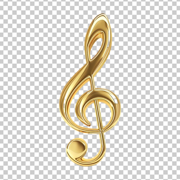 Une grande clef aiguë brillante faite de paillettes dorées avec des étincelles et des lueurs