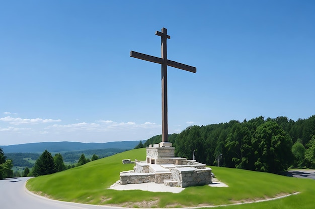 Grande Croix du Christ à Jumonville près de Uniontown en Pennsylvanie