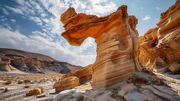 une grande formation rocheuse au milieu d'un désert