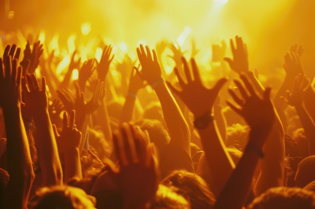Une grande foule profite d'une représentation nocturne d'un célèbre DJ dans un club de concert.