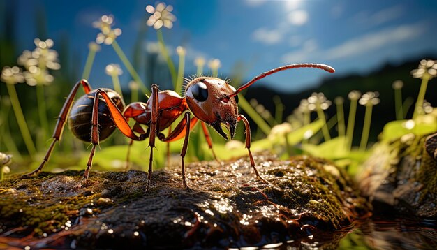 Photo une grande fourmi avec un insecte sur son visage et le mot insecte sur le côté
