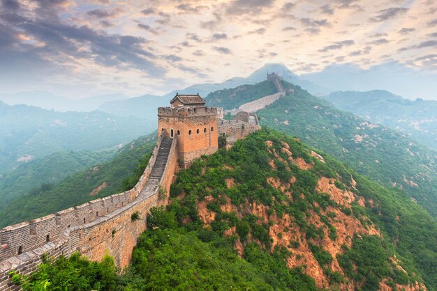 Photo la grande muraille de chine à la section de jinshanling