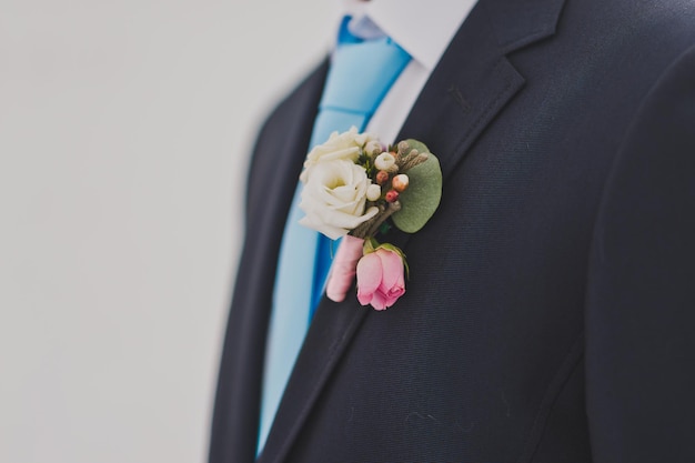 Photo une grande photo d'une boutonnière sur le revers d'une veste 724