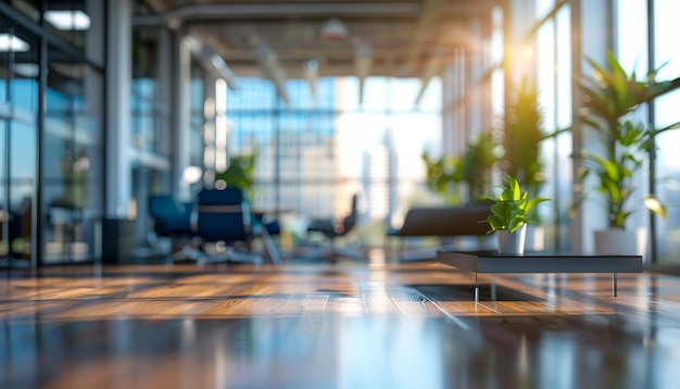 Une grande pièce ouverte avec beaucoup de lumière naturelle et une plante en pot sur une table par une image générée par AI