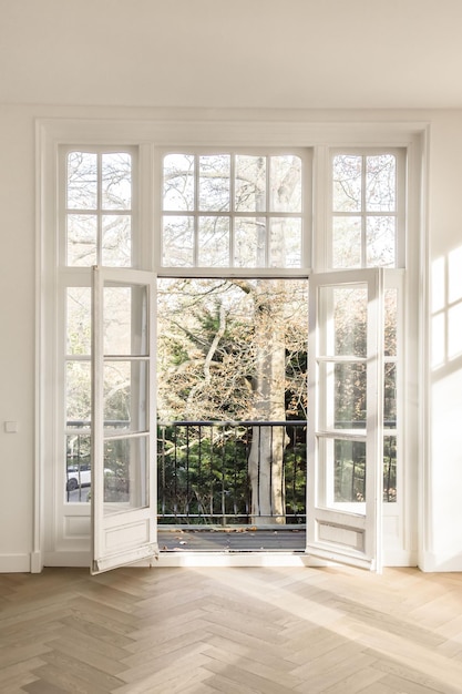 Grande porte donnant sur un balcon