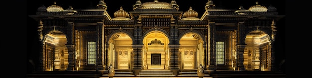 Photo une grande porte d'or d'un palais