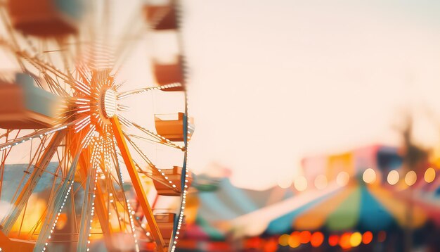 Photo la grande roue dans le concept du carnaval du soir