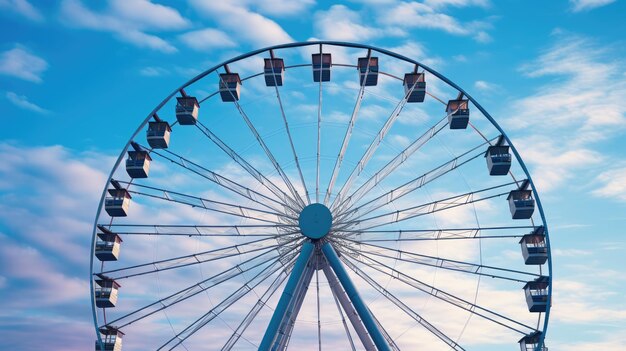 Photo la grande roue dans le parc d'attractions