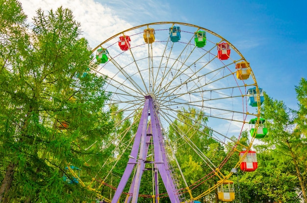 Grande roue dans le parc un jour d'été.