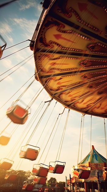 une grande roue avec un seau rouge dessus