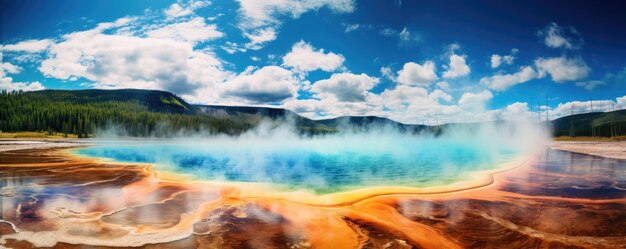 La grande source prismatique dans le parc national de Yellowstone