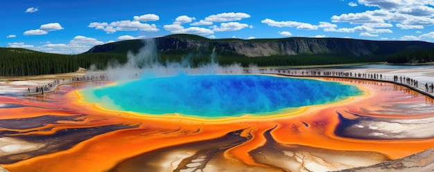 La grande source prismatique dans le parc national de Yellowstone