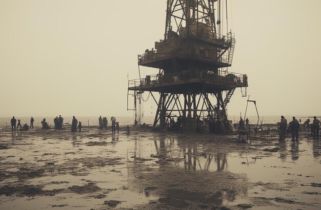 Photo une grande structure métallique avec un grand morceau de métal dessus