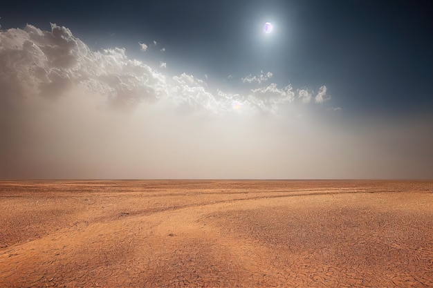 Grande tempête de sable formée sur la catastrophe naturelle des dunes du désert