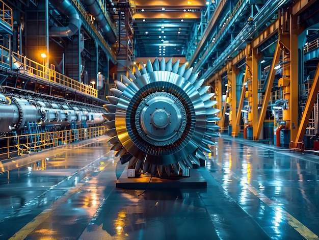 Une grande turbine dans une usine