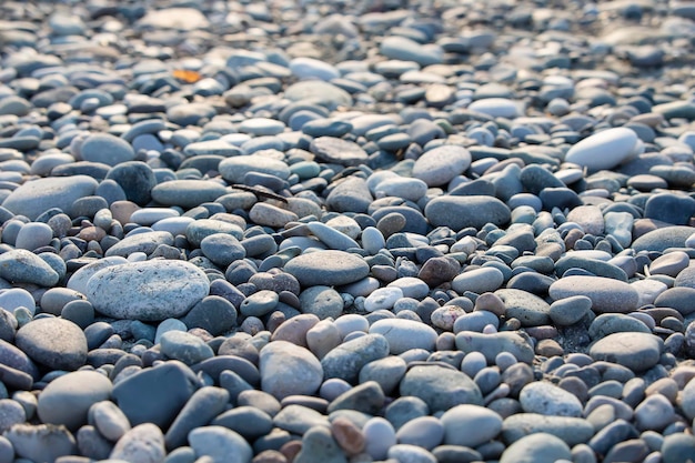 Grandes pierres de mer roulantes du bord de mer