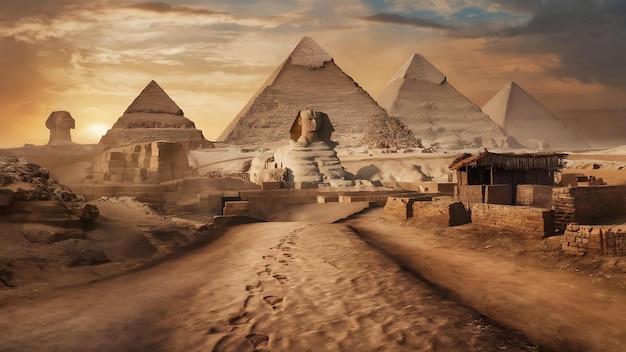 Les grandes pyramides de l'ancienne Égypte à Giza au Caire