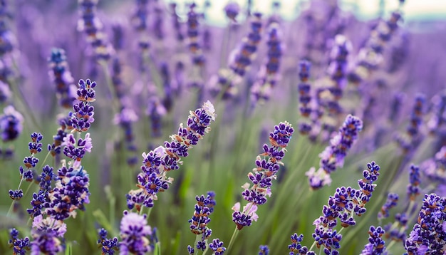 de grandes quantités de fleurs violettes vibrantes dans un jardin