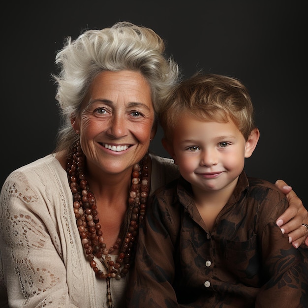 Photo grandmother and grandson together