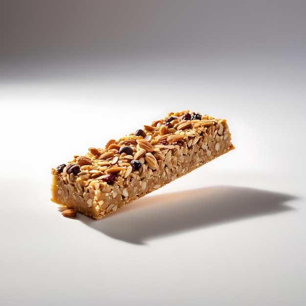 Photo granola bar sur un fond blanc