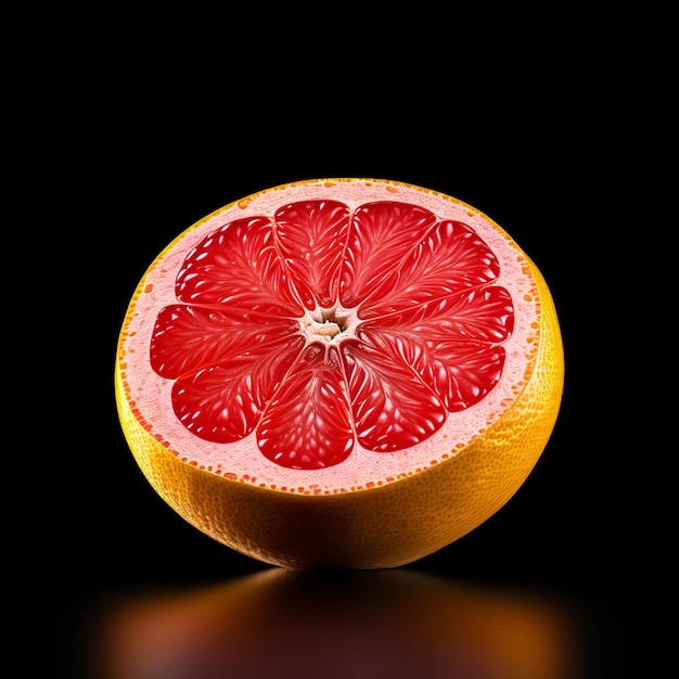 Grapefruit isolé sur fond noir