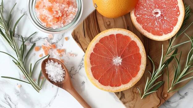 Le grapefruit et le sel revigorants