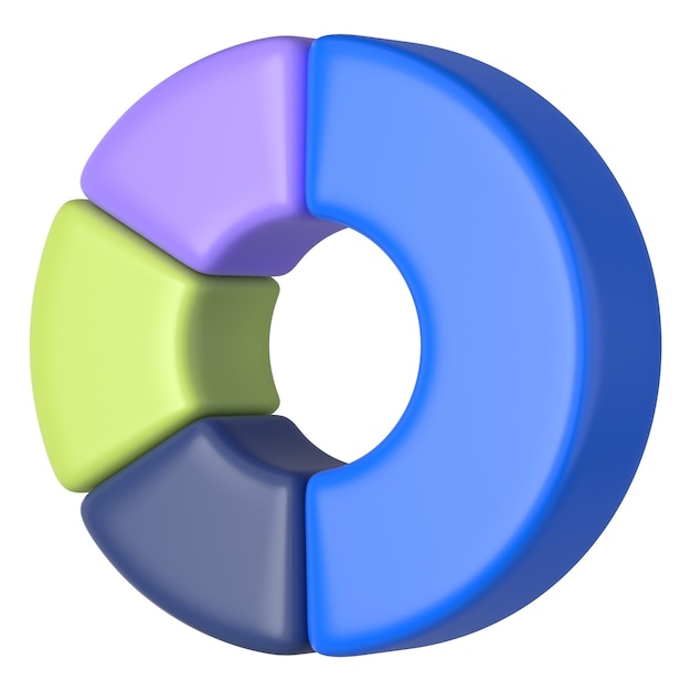 Graphe de cercle coloré png autocollant de forme 3D fond transparent
