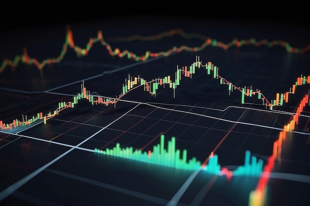 Graphe ou graphique d'affaires mondiales marché boursier ou graphe de trading forex en graphique