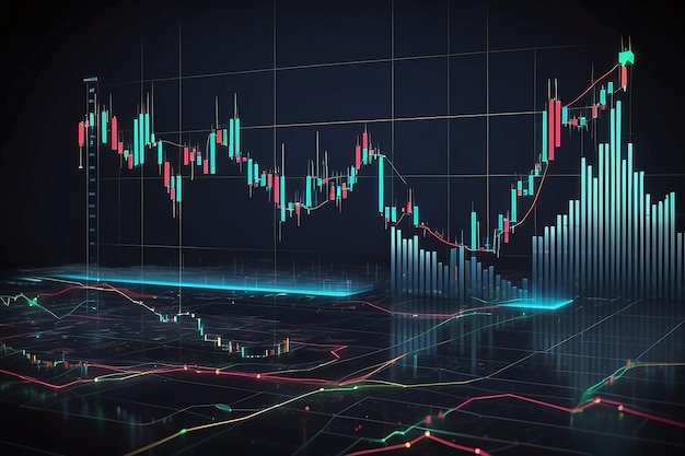 Graphe ou graphique d'affaires mondiales marché boursier ou graphe de trading forex en graphique