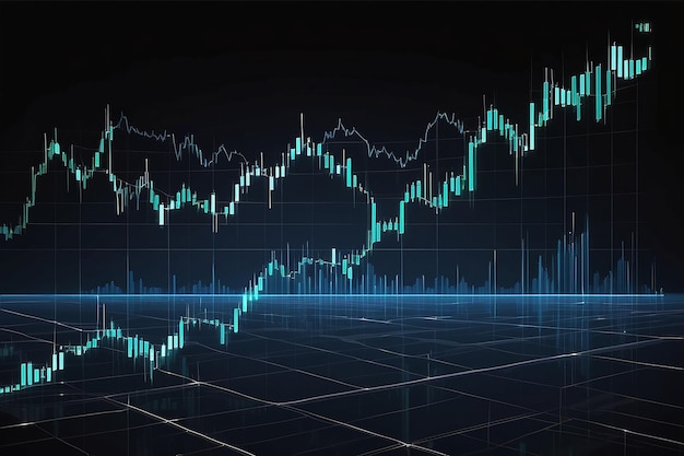 Graphe de négociation boursière ou de change en concept graphique